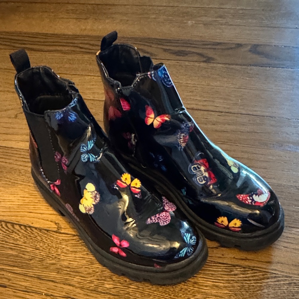 Steve Madden Black Floral Kids Boots